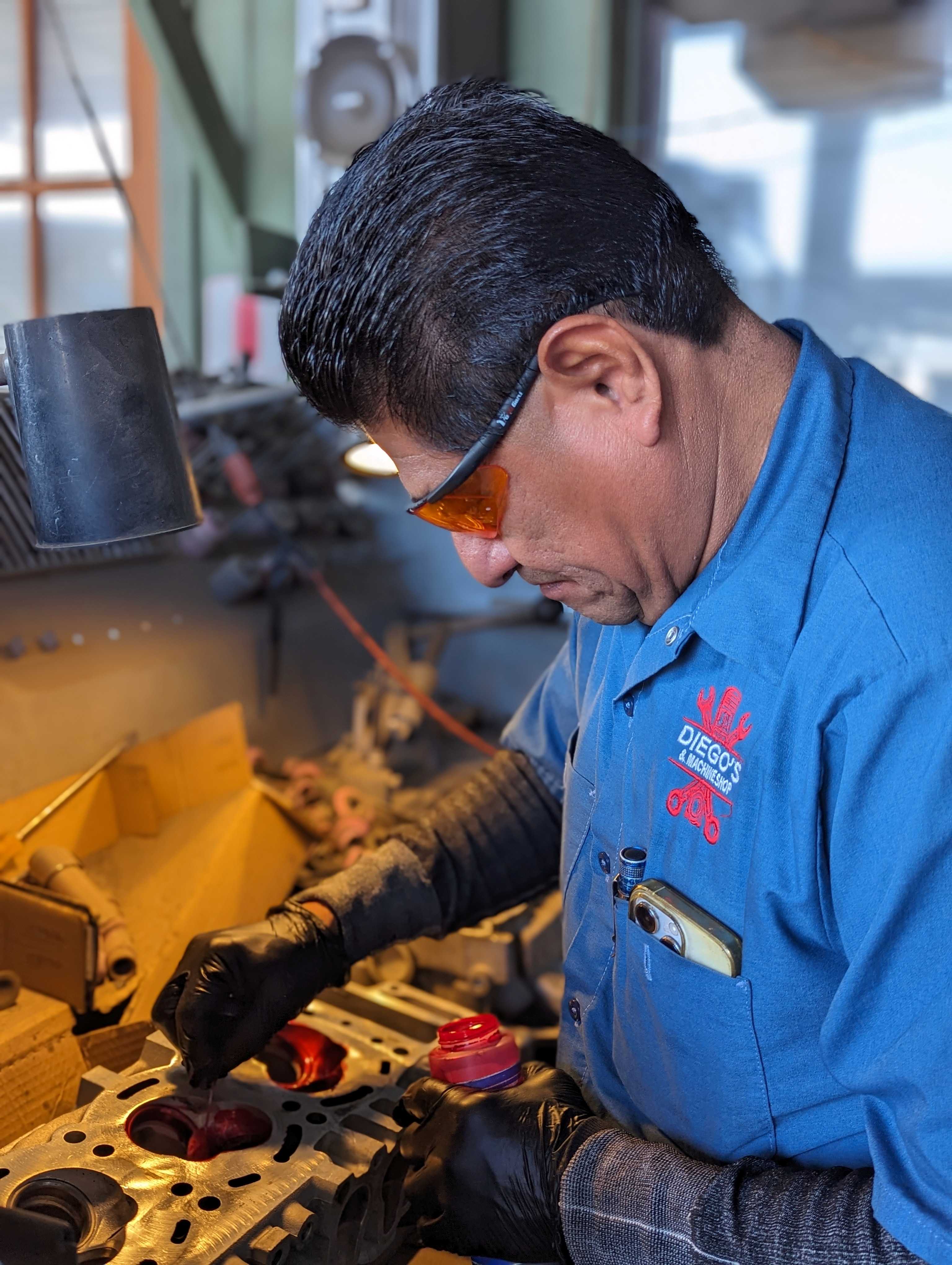 Engine rebuilding and precision machining work at Diego's Machine Shop Riverside CA