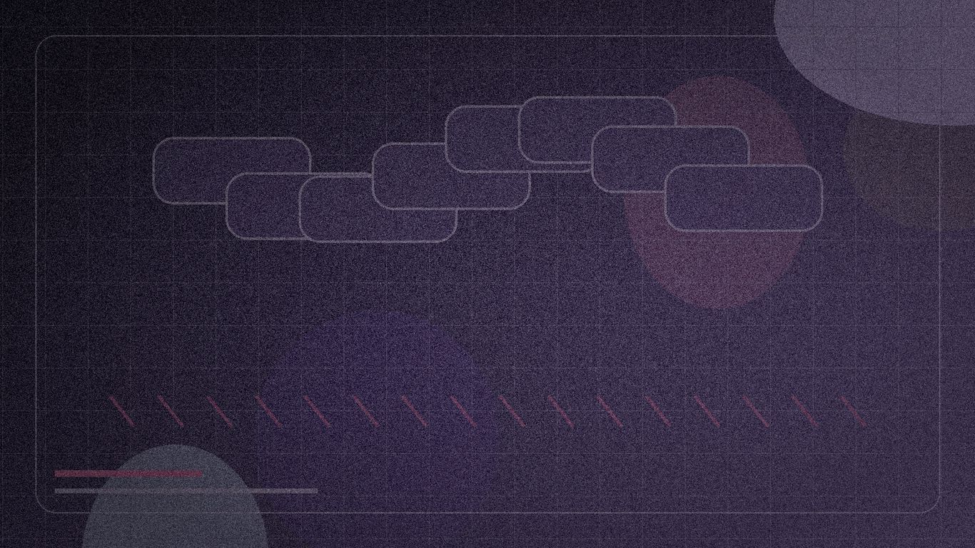 Abstract dark background with overlapping rounded rectangles and circles.