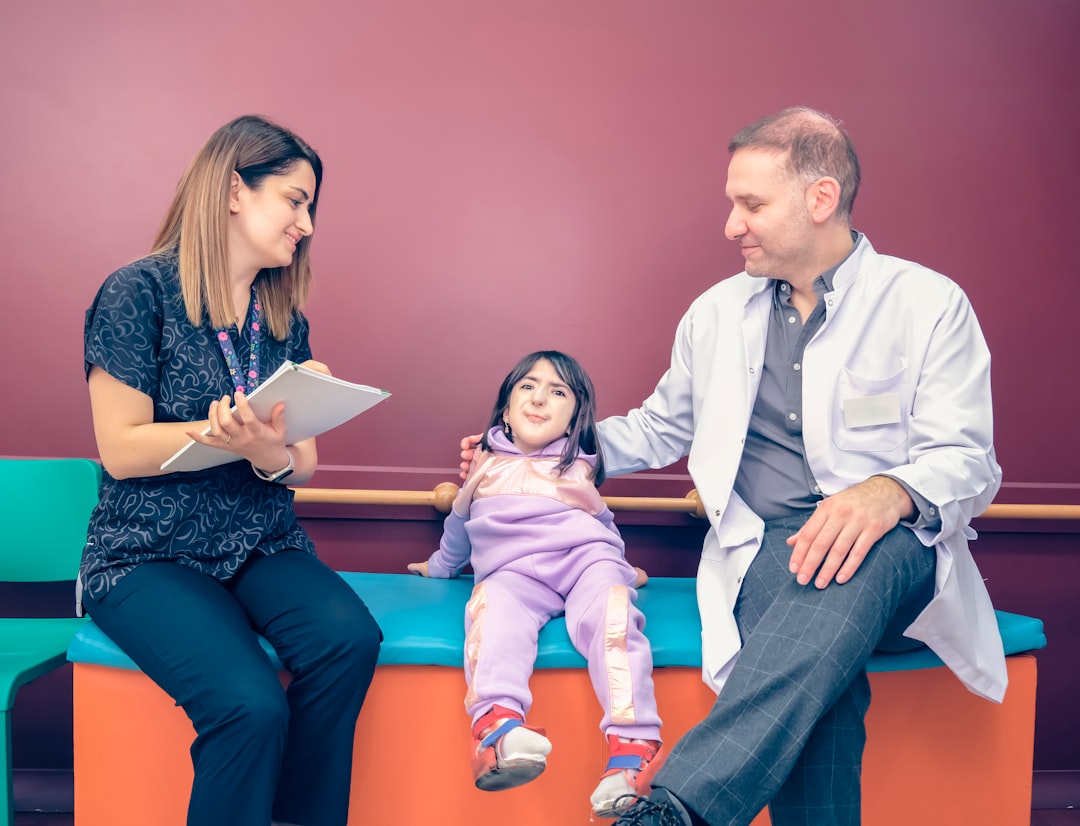 family at pediatric clinic