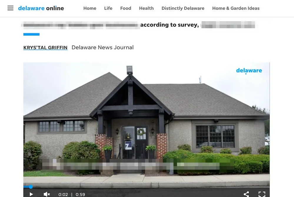Delaware News Journal article on delawareonline.com reporting a survey from one of our B2B campaigns (DR 79).