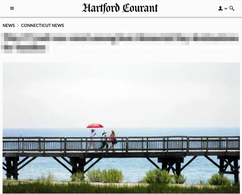 Hartford Courant article from one of our travel campaigns (DR 82).