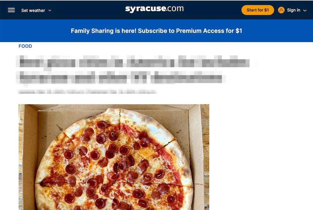 Syracuse.com article from one of our ecommerce campaigns (DR 81).