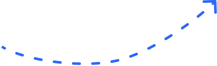 A gray arrow going downwards and to the right 