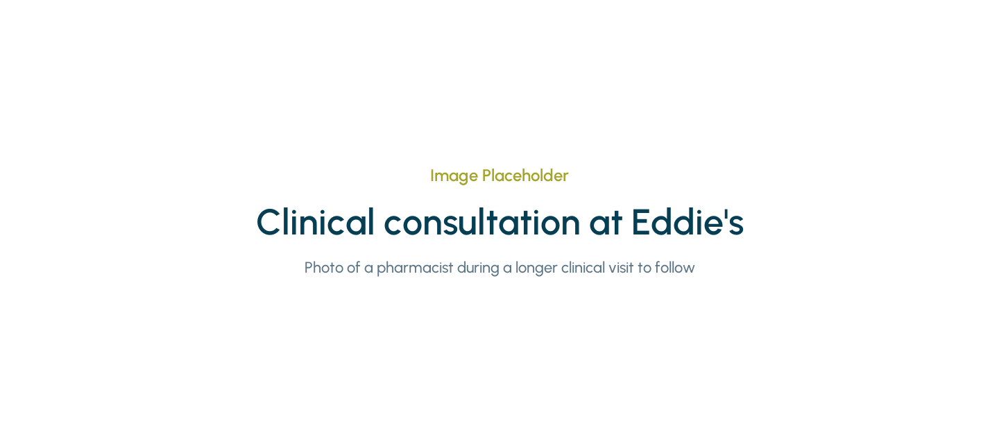 Placeholder for a photo of a pharmacist during a clinical consultation at Eddie's Pharmacy