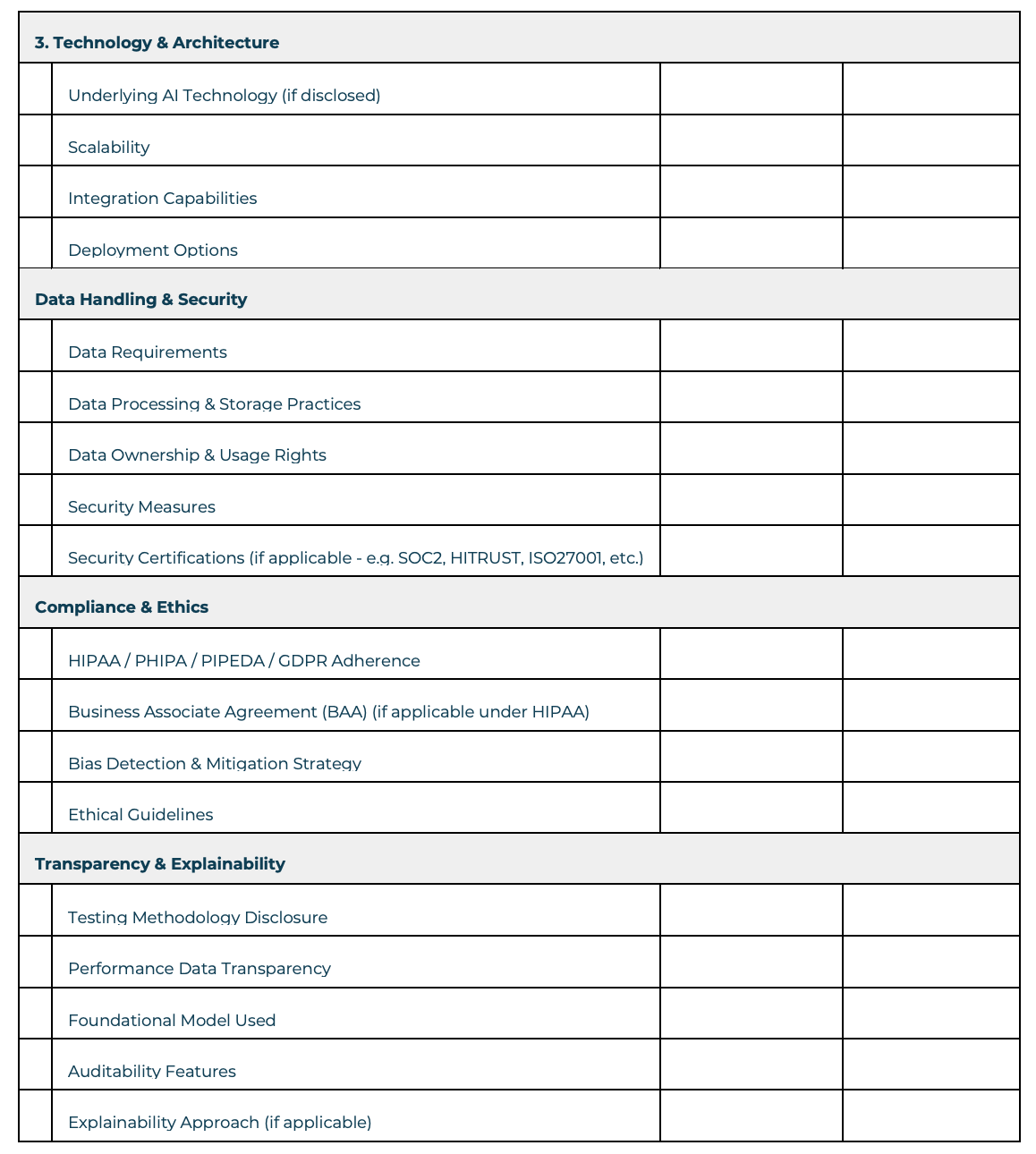 Appendix B vendor evaluation scorecard, page 2