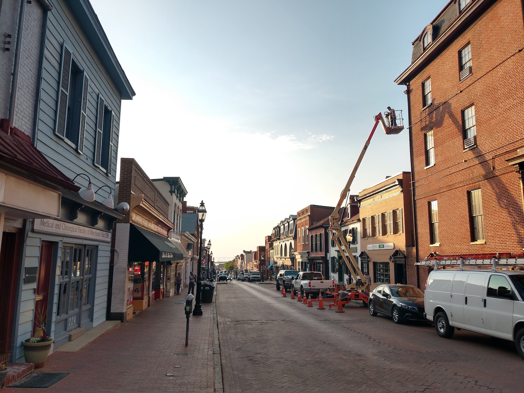 Historic exterior painting and brick masonry restoration, Annapolis