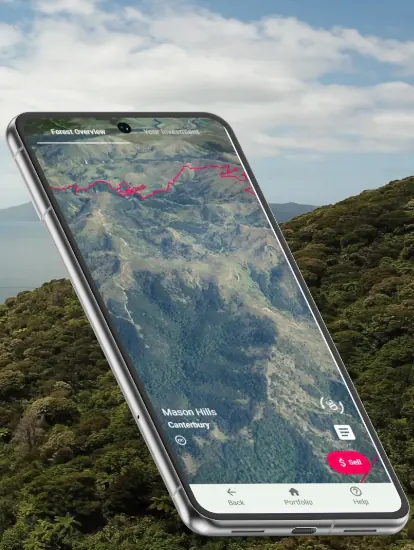 Forest boundary map displayed in the My Native Forest app