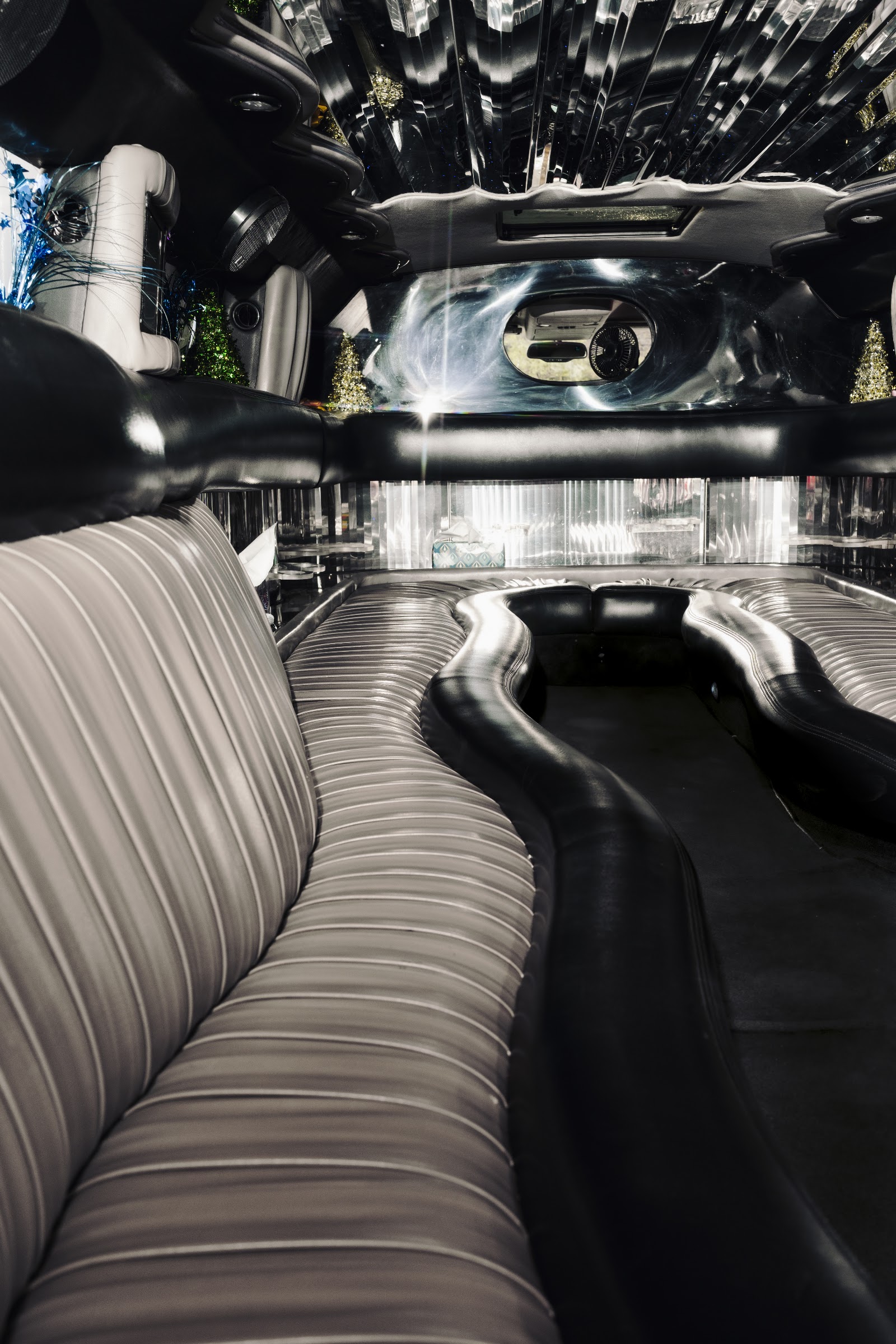 White stretch limousine photo
