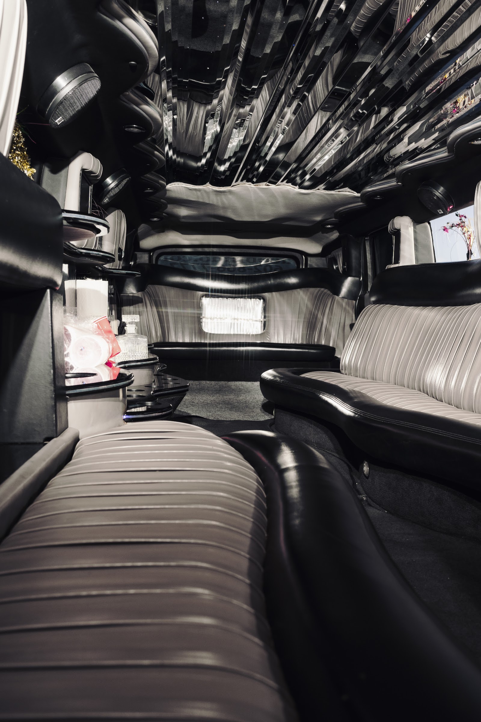 White stretch limousine photo