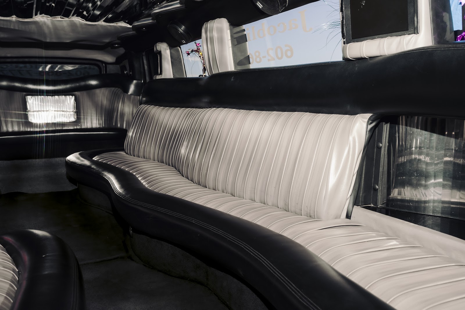 White stretch limousine photo