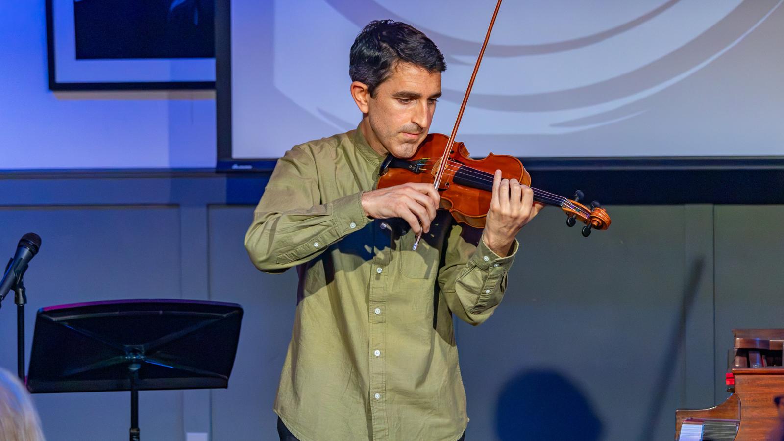 Patrick playing violin