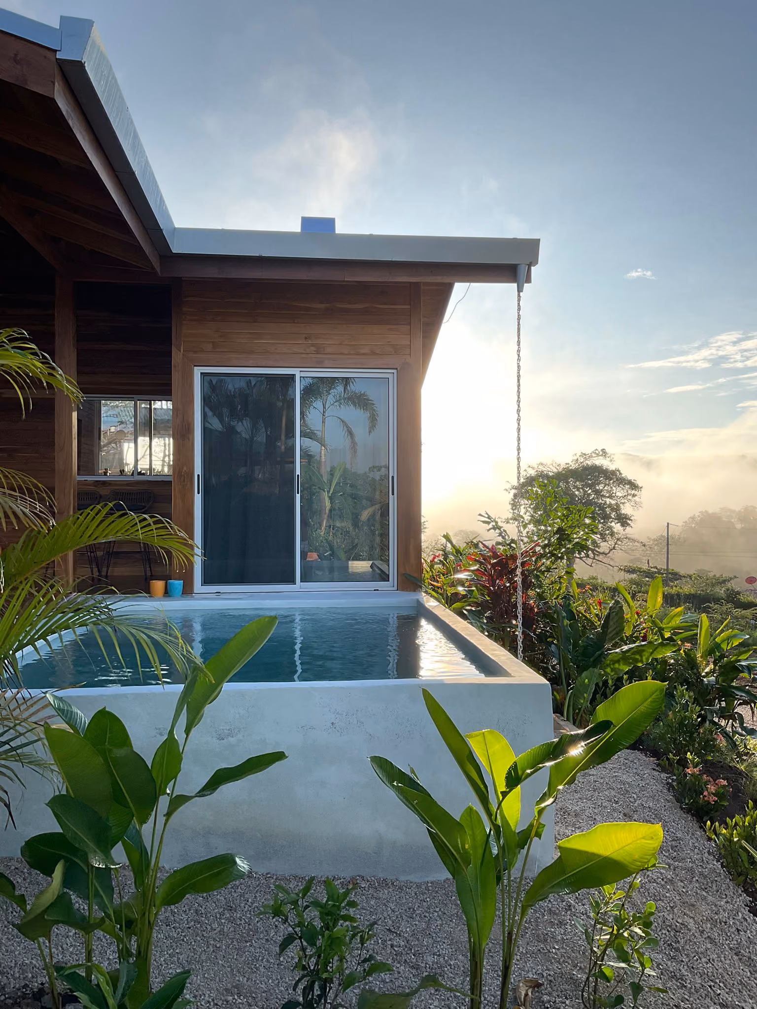 Private swimming pool at a custom home in Costa Rica