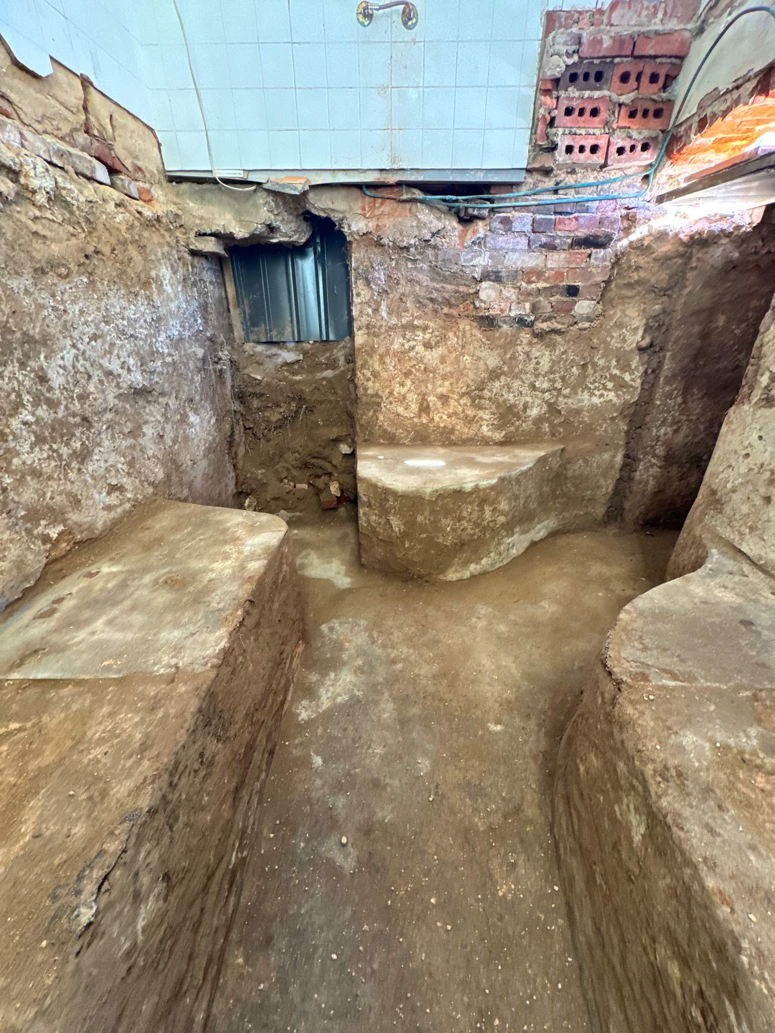 Excavation beneath the original home during construction at 54 North Adelaide