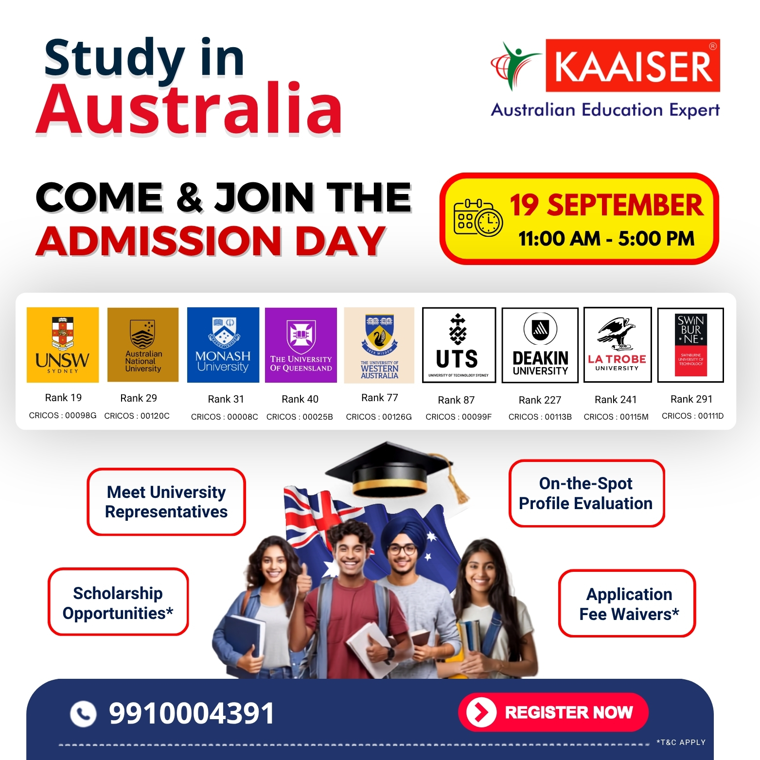 Australia Admission Day 9 October