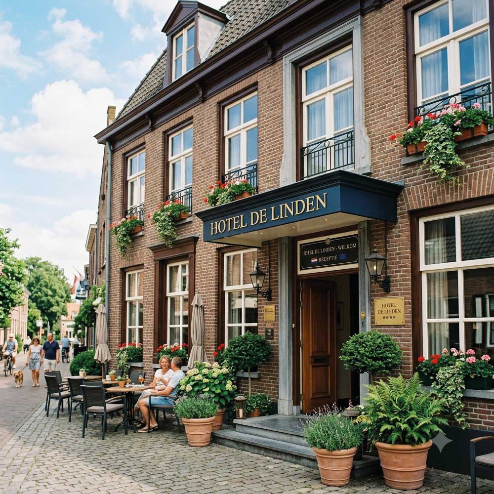 Sfeervolle gevel van een horecapand in het centrum