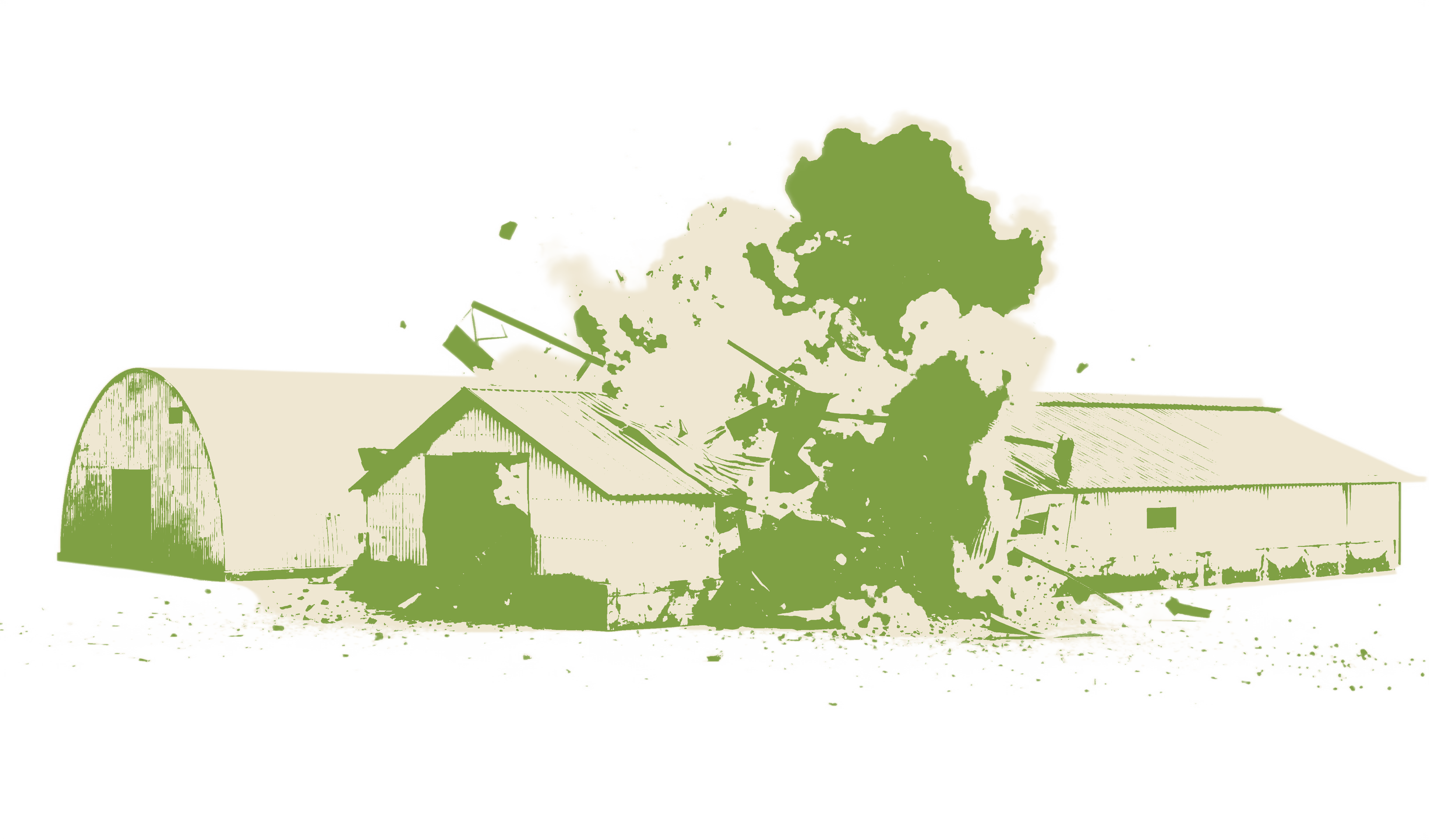 Illustration of a Ukrainian farm during Russia's full-scale invasion