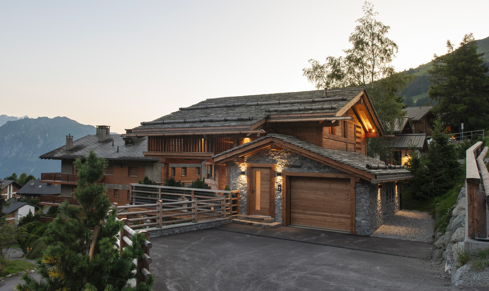 Chalet JBT à Verbier, chalet rénové et étendu en mélèze et pierre