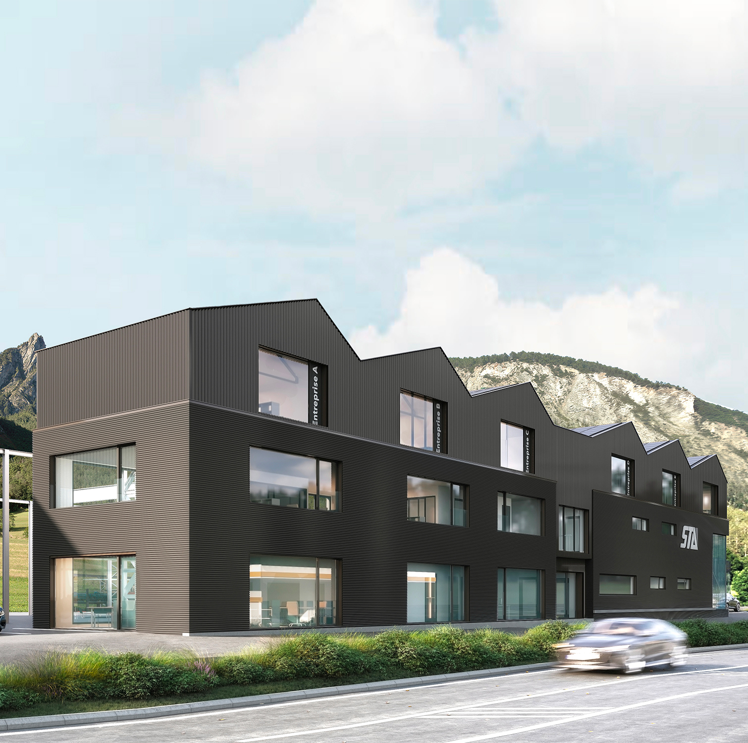 Surélévation d'un immeuble administratif à Sembrancher — Alp'Architecture