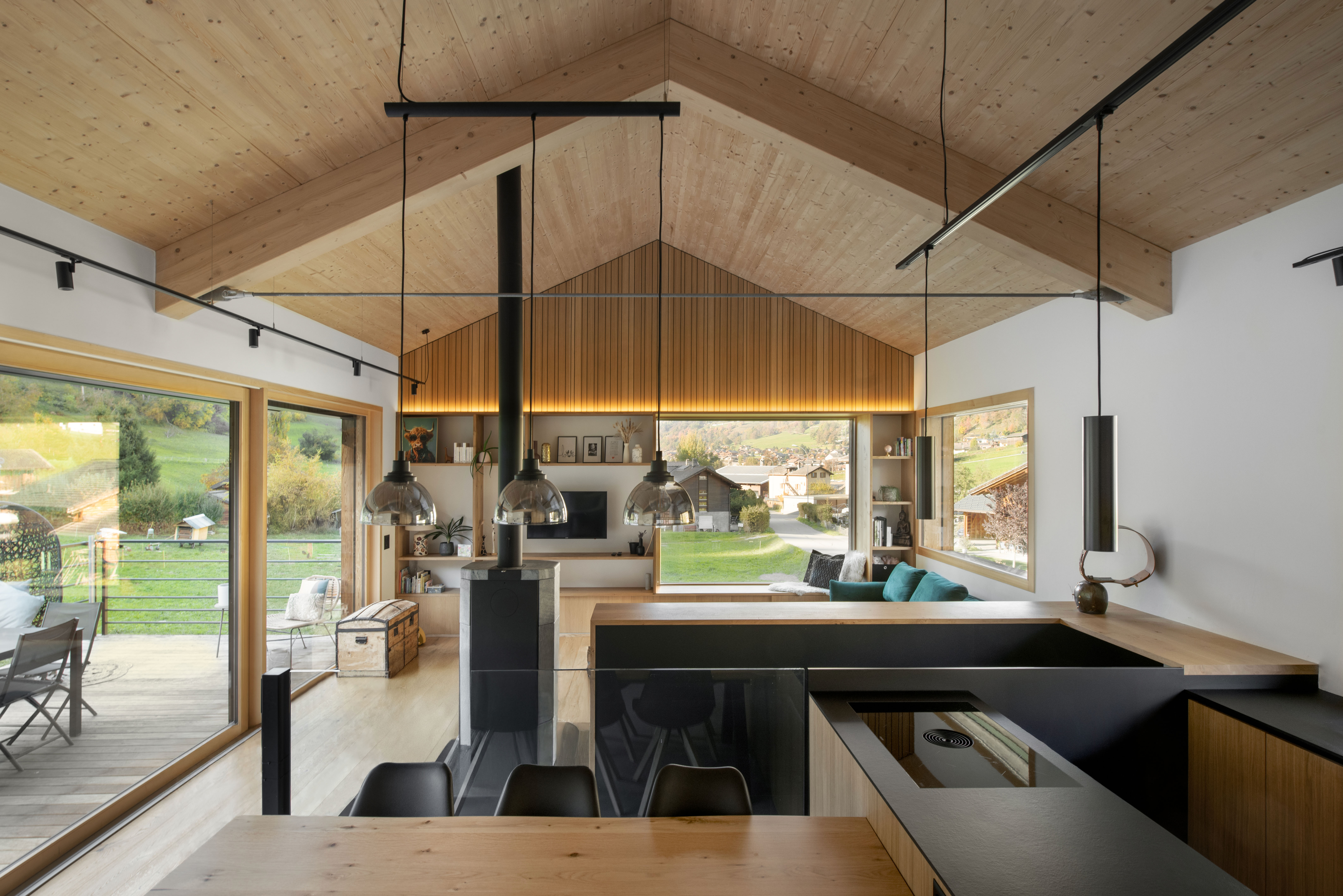 Villa, prarreyer, val de Bagnes, séjour, Alp'Architecture