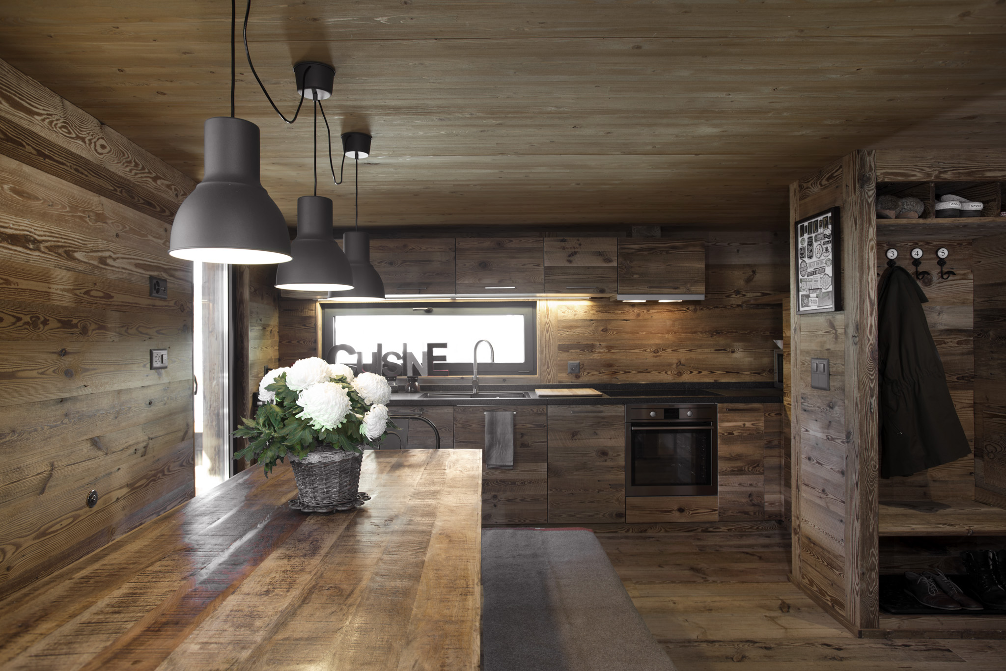 Mazot, cuisine, transformation, Sarreyer, vieux bois, Val de Bagnes | Alp'Architecture