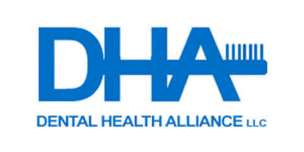 Dental Health Alliance logo with stylized letters DHA and a toothbrush integrated into the letter A.
