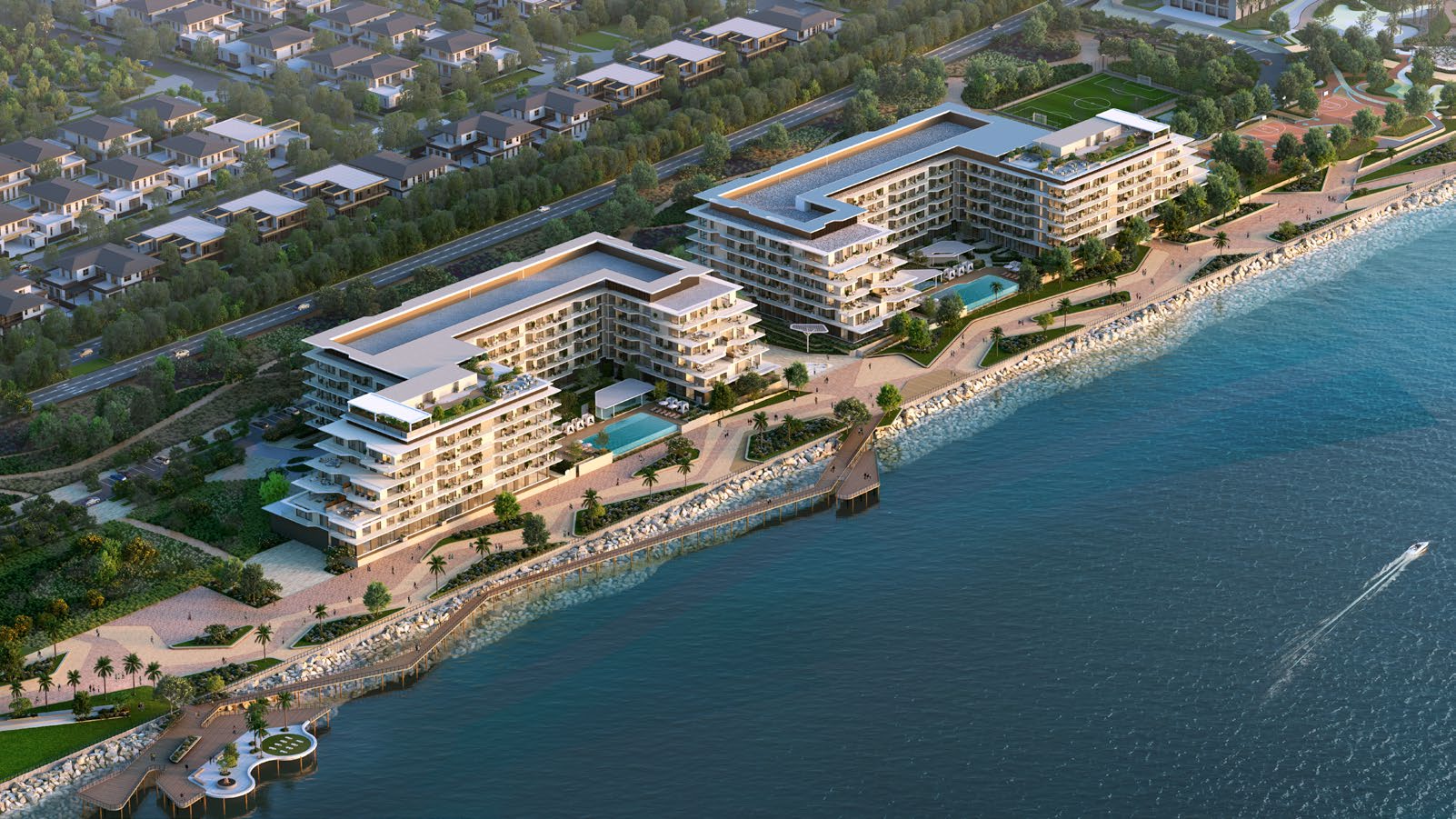 Aerial view of Bashayer residences on Hudayriyat Island