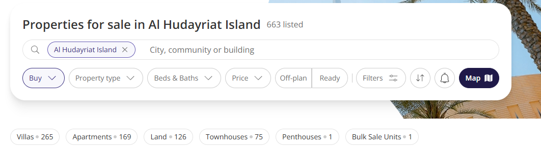 Hudayriyat Island Resale Market: A Snapshot of Today's Limited Supply