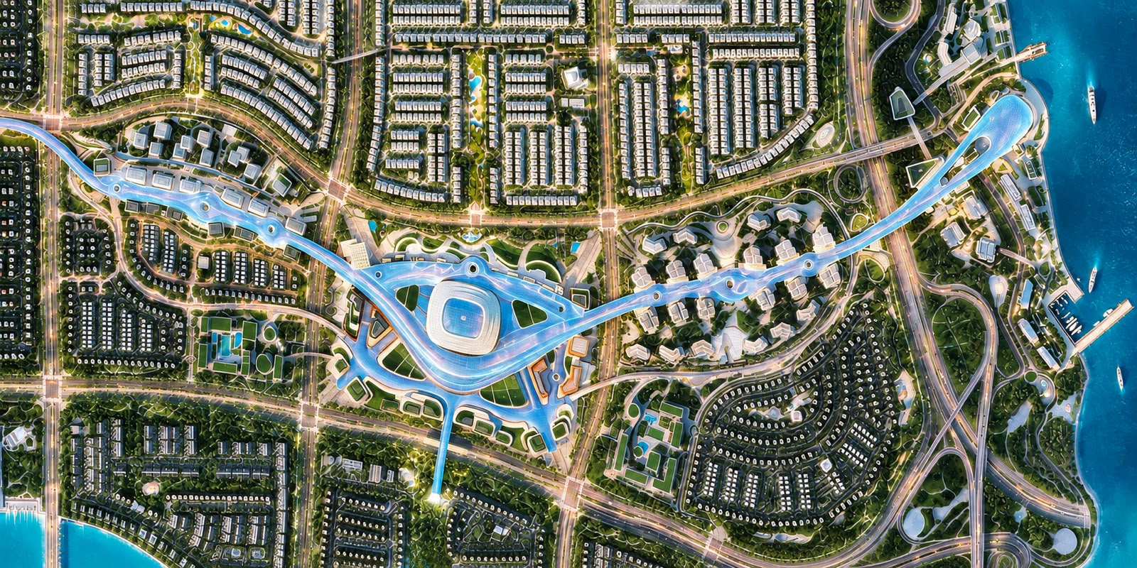 Wadeem Gardens’ 2.3 km Climate-Controlled Spine