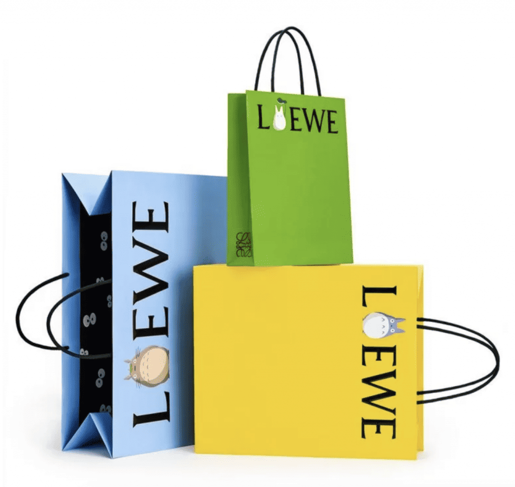 loewe custom anime packaging studio ghilbi sustainable luxury retail shopping bag