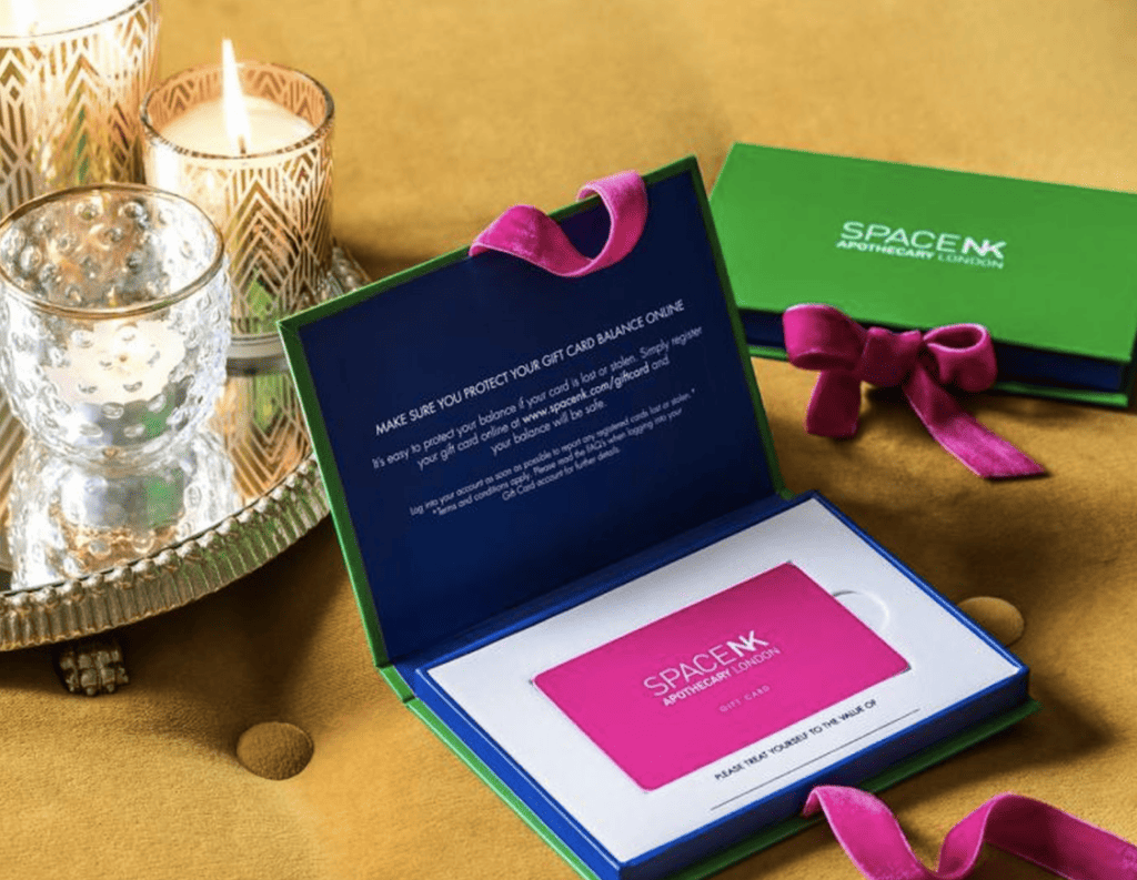 luxury retail packaging Space NK holiday packaging