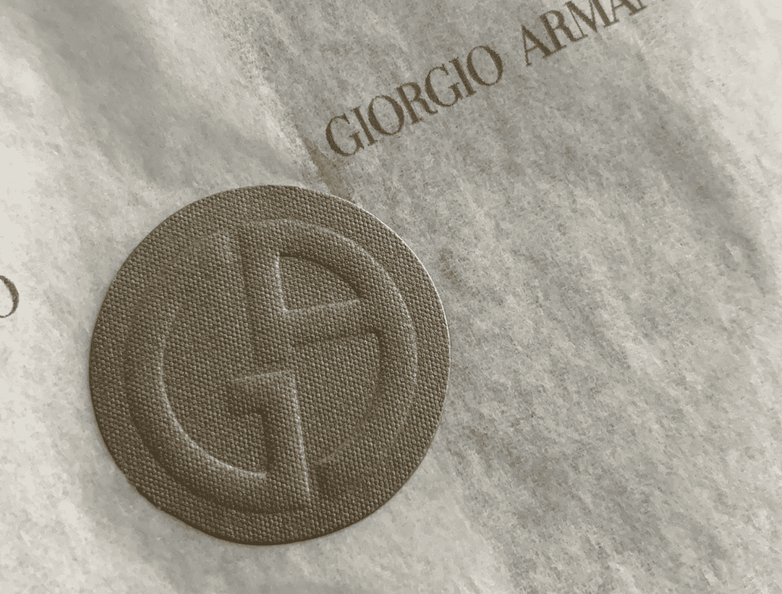 Armani Tissue and Label Gift Packaging