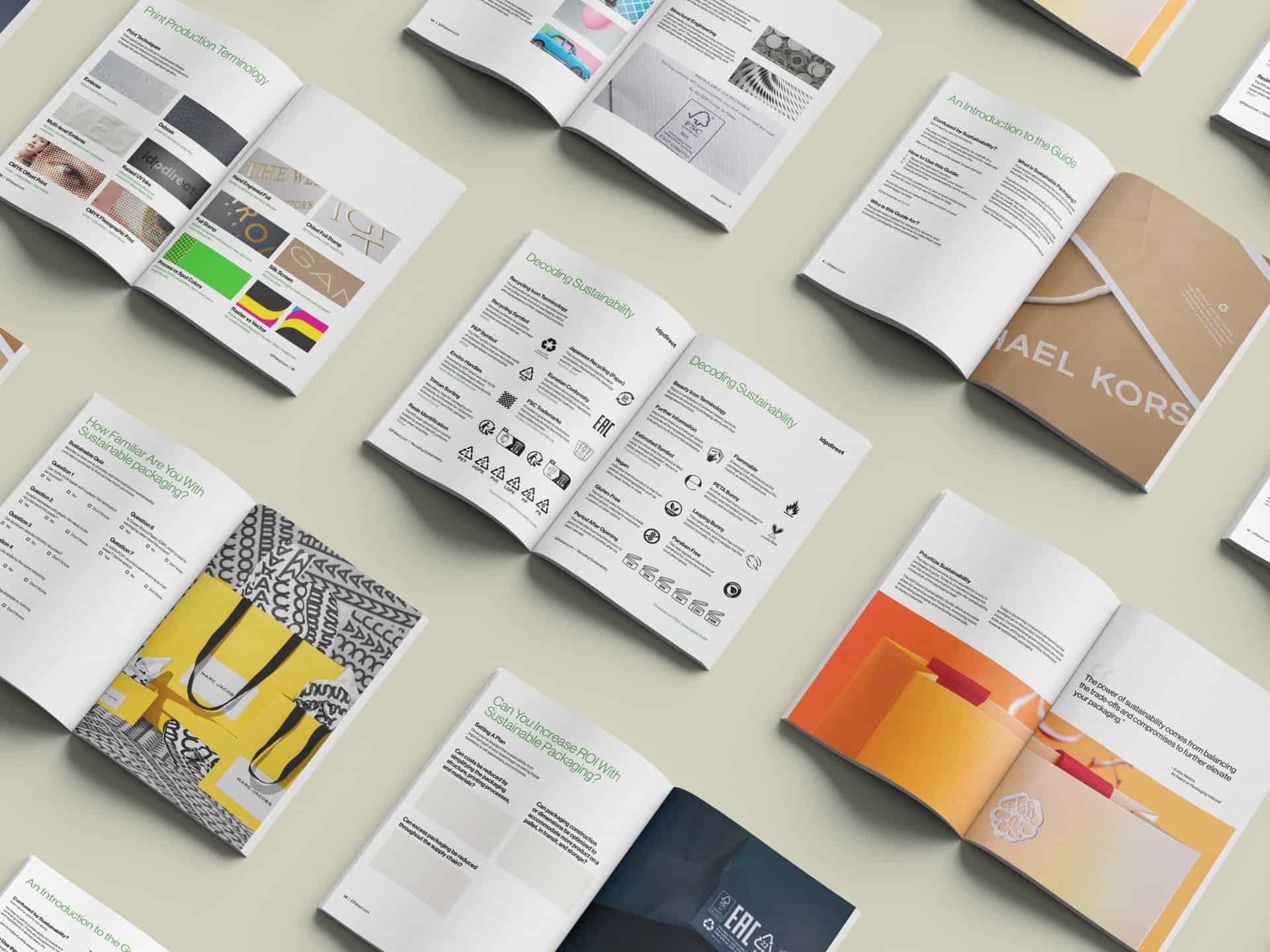 IDP Direct Free Sustainable Guidebooks Print Production Recycling Icons Sustainable Materials