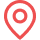 Rotes Standort-Symbol mit zentralem Punkt.