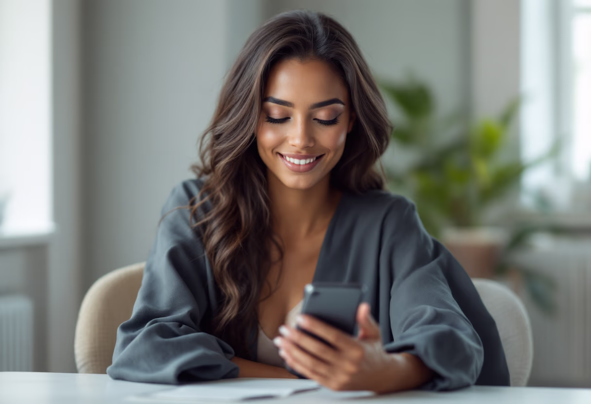[interface] image of person using a mobile banking app (for a fintech company)