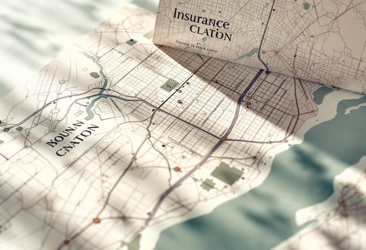 [background image] image of a city map with office location (for an insurance agency & company)
