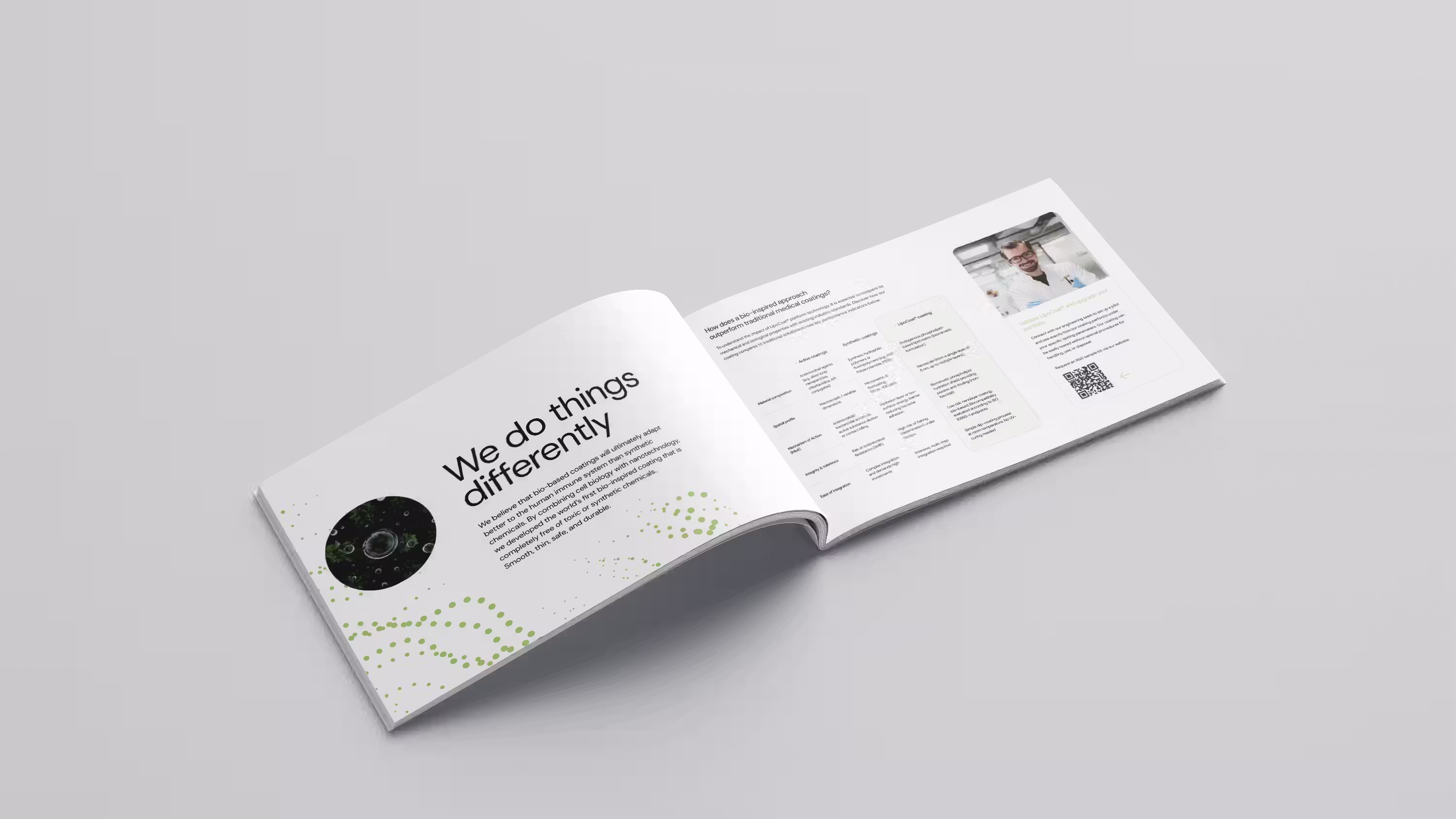 Mockup of the LipoCoat technology brochure