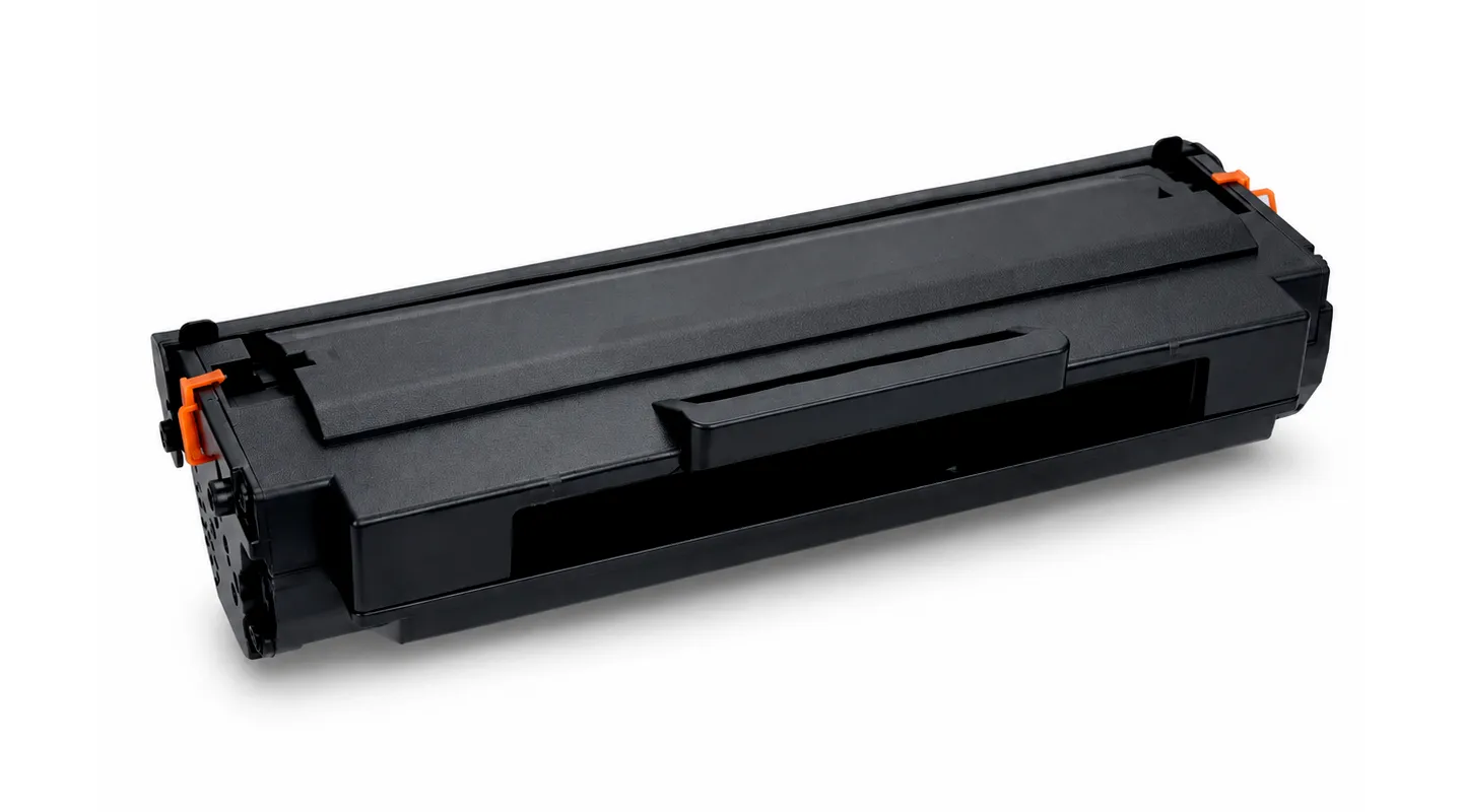 Compatible printer toner cartridge on a white background