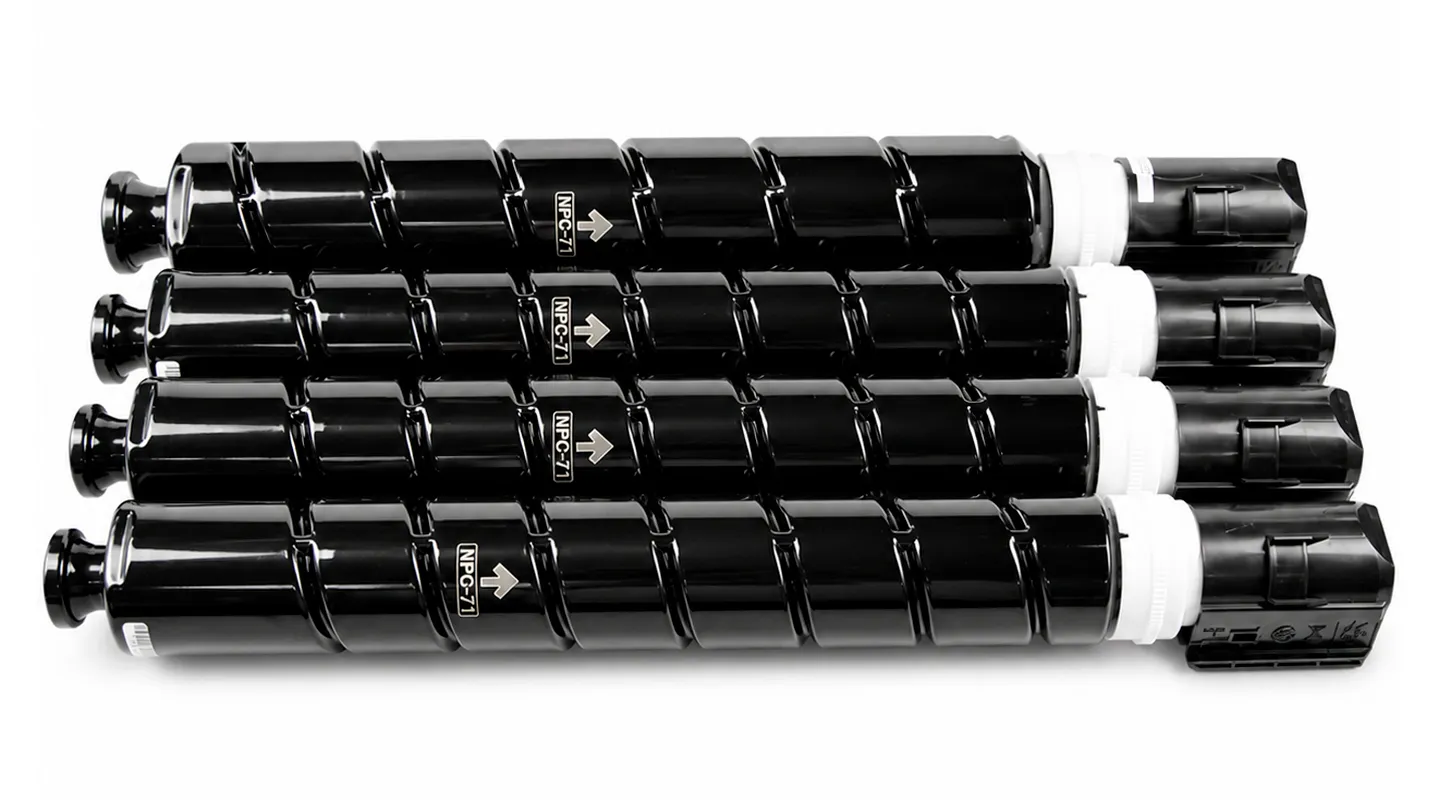Compatible copier toner cartridge on a white background