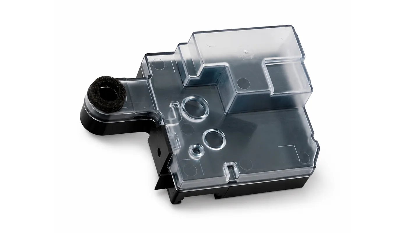 Waste toner container on a white background