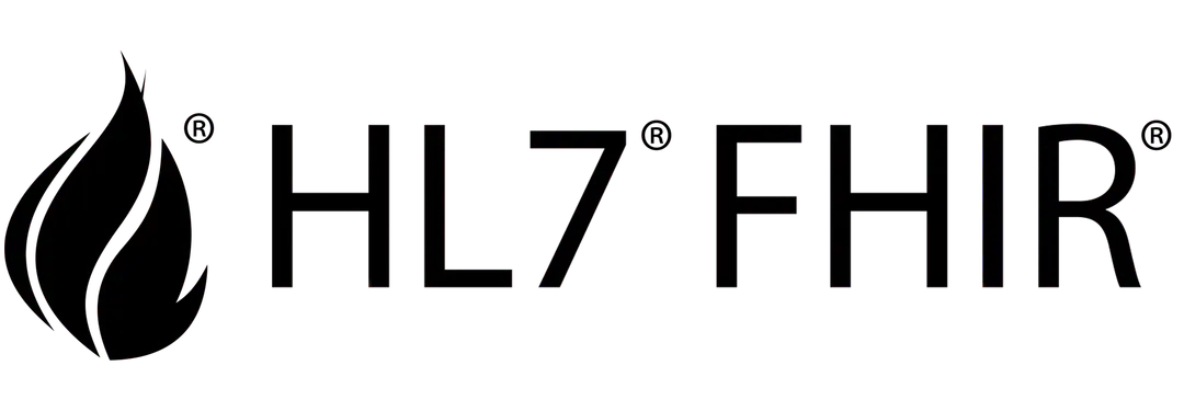 HL7 FHIR logo with stylized flame icon to the left of the text.