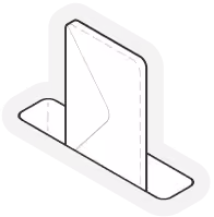 Simple black and white line drawing of an envelope partially inserted into a slot or mailbox opening.