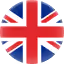 United Kingdom flag with a circular shape and glossy appearance.