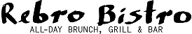 Rebro Bistro logo in black script and block letters on a white background.