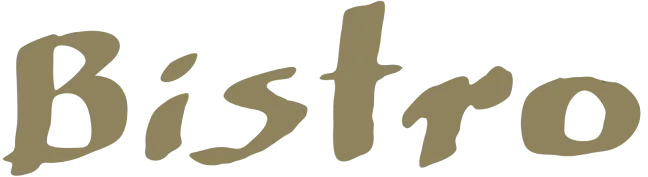 Stylized text spelling 'Bistro' in a serif font with gold color on a transparent background.