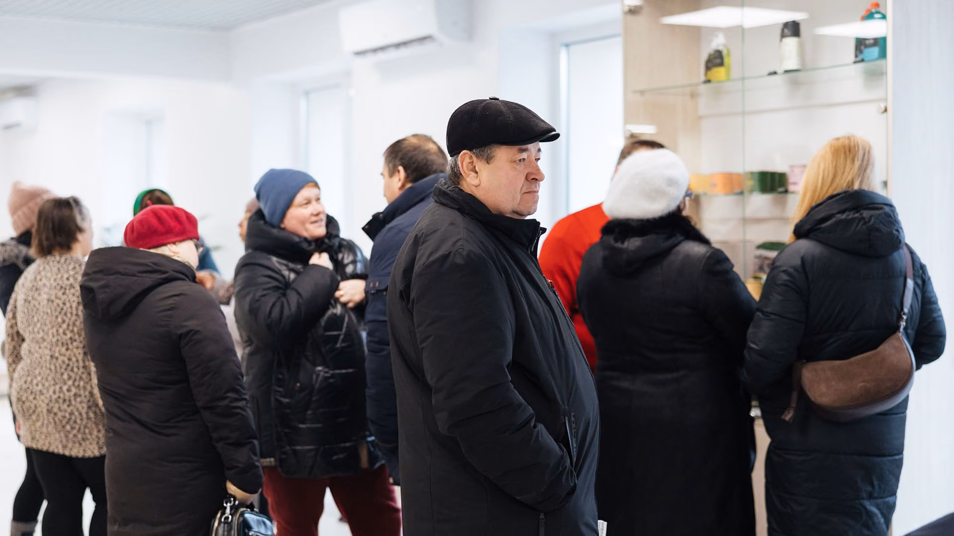Visitors receiving support from staff at the Korosten Social Centre