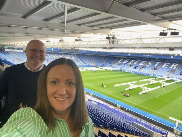 Jenni and Stephen at Leicester City FC, 2024