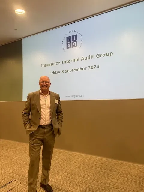 Stephen Adams speaking at the Insurance Internal Audit Group conference, 2023