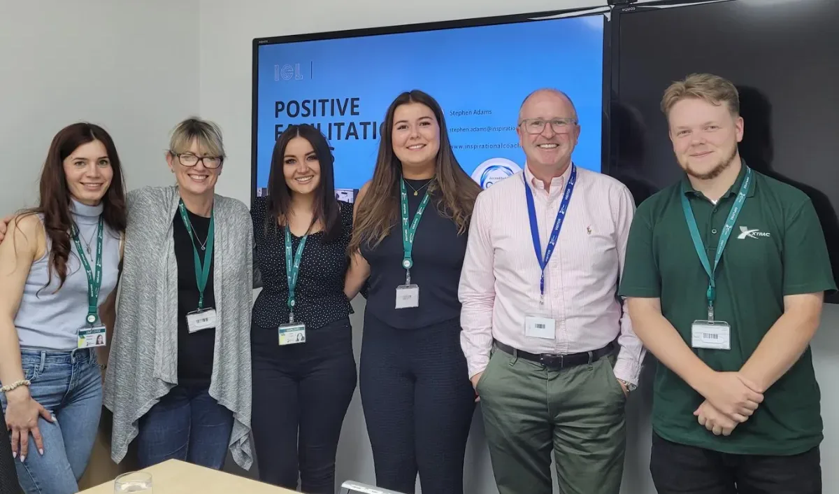 Stephen Adams with delegates at a Positive Facilitation session, 2023