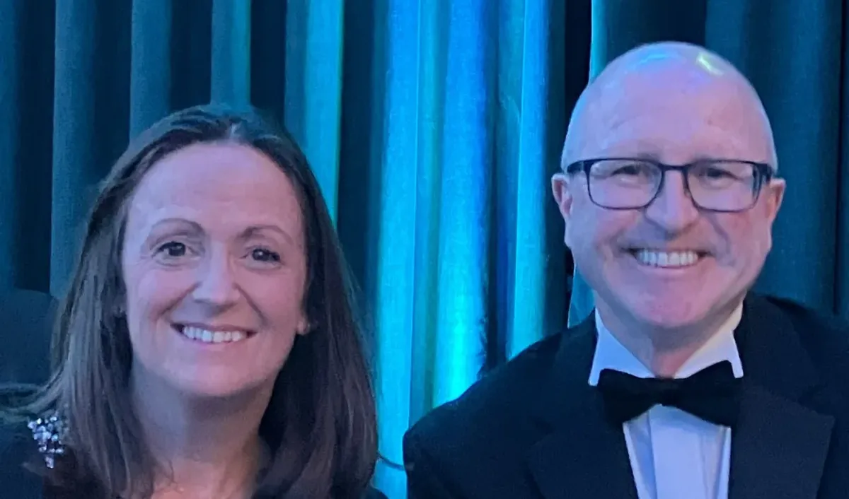 Stephen Adams and a colleague at The KWIB Awards, 2026