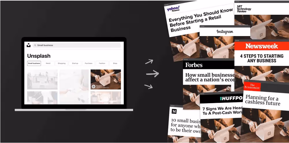 Example of Unsplash for Brands images for Square